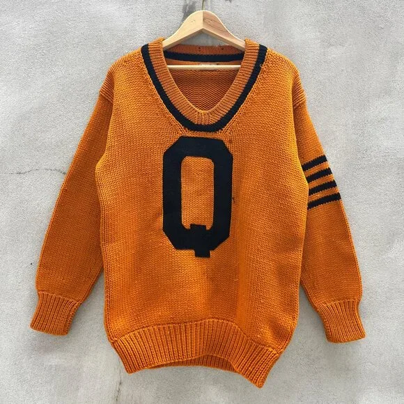 1930s Q London Hill Co. Orange Knit Sweater